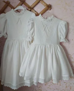 0-12Y Baby Girl Summer White Cotton Turkiška vintažinė Lolitos princesės balinė suknelė Suknelė gimtadienio šventei Krikštas Eid