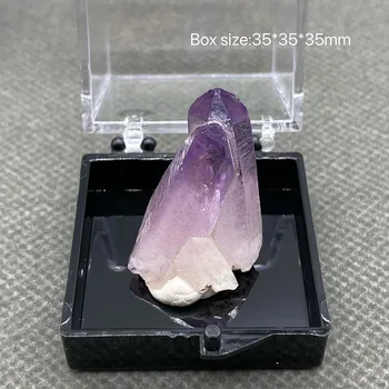 100% Natural Rare Mexico Cruz Double head crystal amethyst mineralinis mėginys Kvarco kristalų klasterio dėžutės dydis 3,5 cm