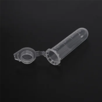 1000vnt 2Ml mikrocentrifugos mėgintuvėlio mėgintuvėlio mėgintuvėlio buteliuko skaidrus plastikinių buteliukų talpyklos dangtelis laboratoriniams mėginiams laikyti