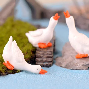 12Vnt Mini žąsų figūrėlės Miniatiūrinės gyvūnų figūrėlės Tortų dekoravimas Mikro foto rekvizitas