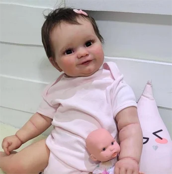 19 colių baigta atgimusi kūdikių lėlės Maddie viso vinilo mergaitė plaunamos 3D odos matomos venos 