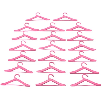 20 vnt /lot Pink Mix stiliaus lėlės Pakabos Suknelė Drabužių laikiklis Mieli aksesuarai lėlėms 12'' Apsimesti žaisti Mergaičių žaislai