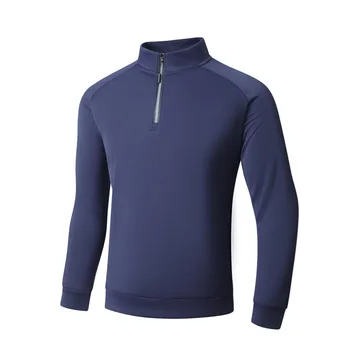 2023 Ruduo Nauji Vyriški marškinėliai ilgomis rankovėmis Karoliukais Air Layer Half Zip Megztinis Warm Fit Pullover Džemperiai