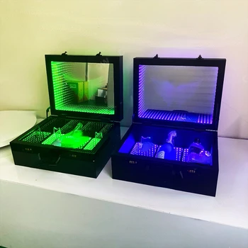 3 Butelių LED spalvos keitimas Individualus logotipas Akrilo dėžutė 