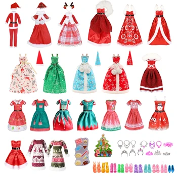3 PCS lėlių drabužiai Kalėdinė suknelė Lėlių aksesuarai Drabužiai Barbei Lėlių drabužiai 1/6 BJD lėlių aksesuarai Mergaitės žaislų dovanos