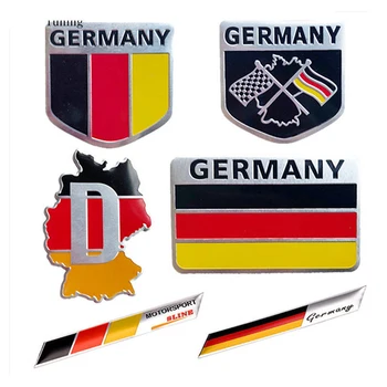 3D Aliuminio automobilio emblema Vokietija Vokietijos vėliavos logotipas Grotelių ženklelis Lipduko lipdukas