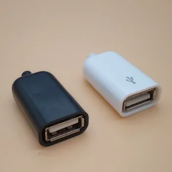 4sets pasidaryk pats USB 3 in 1 jungtis A tipo moteriškas suvirinimo kištuko lizdo jungties adapteris juodai baltas