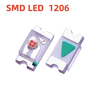 500vnt 1206 SMD LED raudona žalia mėlyna geltona rožinė balta UV LED lempos lemputė karoliukai šviesa 3216 šviesos diodas Aukšta ryški kokybė