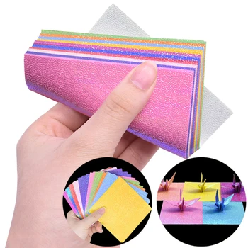 50vnt Blizgus vienpusis origami popierius sulankstomas popierius blizgučiai Origami lakštai vaikams Žaislinis rankų darbo rankdarbių popierius 