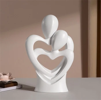 Abstract Cuddle Pora Skulptūra Širdies formos dervos mėgėjai Apkabinimo statula Vestuvių ornamentas Dekoras Valentino dienos dovanų amatas