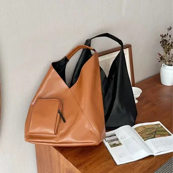 Advanced Triangle Shape Casual Designer Bags Soft PU Leather Large Talpa Tote Bag Luxury Portable Chain Underarm Bag