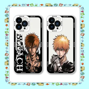 Anime Bleach Kurosaki Ichigo Cqoue telefono dėklas, skirtas iPhone 15 14 13 12 11 Pro Max Mini 8 7 Plus SE X XR XS Clear Soft Cover Funda