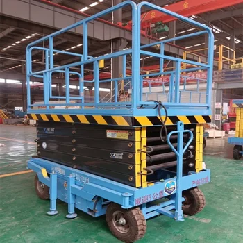 Aukšto saugumo aliuminio stiebo pakėlimo platforma Hidraulinis automatinis žirklinis keltuvas Hidraulinis 6M 8M 10M 12M strėlės pakėlimo platformos tiekėjai