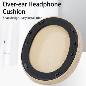 Ausinių kempinės dėklas Snap dizaino ausinių dangtelis Dirbtinės odos triukšmo mažinimas Patikima ausinių pagalvėlė virš ausų