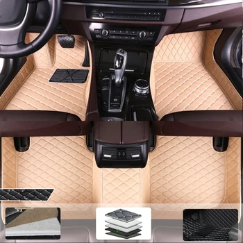 Automobiliniai grindų kilimėliai AUDI TT 2seat 2008-2011 2012 2013 2014 Custom Auto Foot Pads Leather Waterproof Carpet Interjero aksesuarai