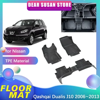 Automobilinis grindų kilimėlis Nissan Qashqai Dualis J10 2006~2013 2007 m. vandeniui atspari pėda TPE įdėklo kilimas Salono padas Custom Cover Accessorie