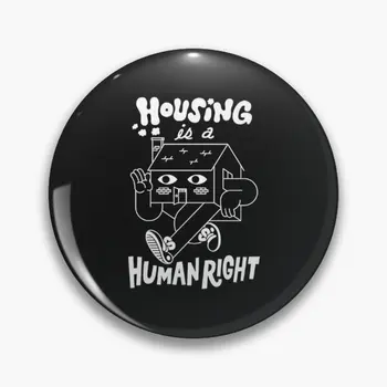 Būstas yra žmogaus teisė Minkštas mygtuko smeigtukas Metalinis animacinis filmas Apykaklė Papuošalų mylėtojas Drabužiai Dovana Atvartas Smeigtukas Mados kūrybinis ženkliukas Dekoras