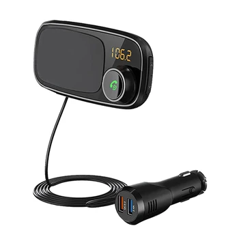 Car MP3 grotuvas Laisvų rankų įranga Bluetooth FM siųstuvo garso adapteris Dvigubas USB įkroviklis QC3.0 greitas įkrovimas su telefono laikikliu