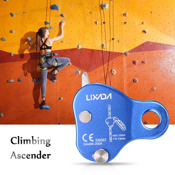 Climbing Protective Ascender 220LB Climbing Ascender Belay Device Rope Grip Wiregate Carabiner Snag Rigging Rope Tool