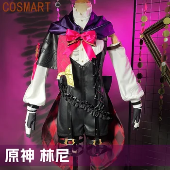 COSMART Genshin Impact Lyney žaidimo kostiumas Puikus puošnus uniforminis Cosplay kostiumas Helovino vakarėlis Vaidmenų žaidimų apranga XS-XXL