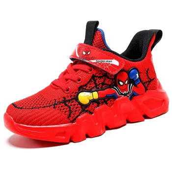 Disney Boys' Casual Shoes Flying Woven MeshCartoon Running Sport Shoes Children's Red Yellow Shoes Sneakers Size 26-37