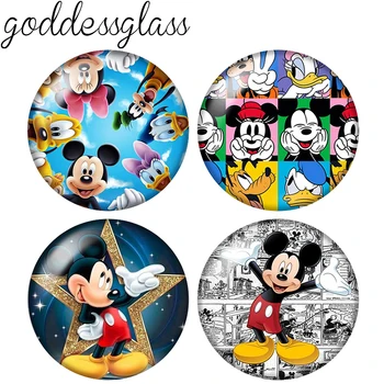 Disney Mikis ir draugai Donaldas Daisy 12mm/18mm/20mm/25mm Apvalaus foto stiklo kabošono plokščia nugara Apyrankių radiniai