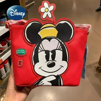 Disney Minnie's New Girls' Shoulder Bag Luxury Brand Original Women's Bag 3D Cartoon Fashion Girls' Shoulder Crossbody Bag