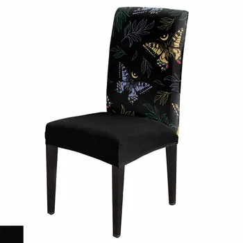 Drugelis Akvarelės augalas Vintažinės kėdės užvalkalas Komplektas Virtuvė Stretch Spandex sėdynės užvalkalas Namų dekoras Valgomojo sėdynės užvalkalas
