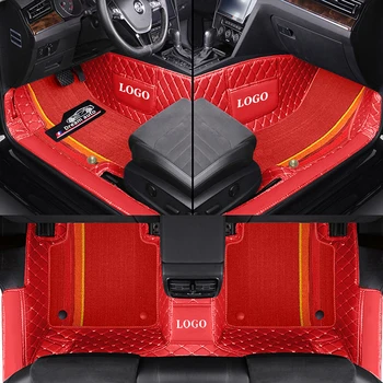 Dvigubi automobilių grindų kilimėliai Lincoln MKX 2007-2014 odinis šenilinis automobilių kilimėlis pilnas komplektas interjero aksesuarai individualus logotipas kilimas