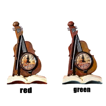 Estetinis skaitmeninis laikrodis miniatiūrinis smuiko dekoravimas, senovinis smuiko modelis, staliniai laikrodžiai stalo dekoravimui, amatas