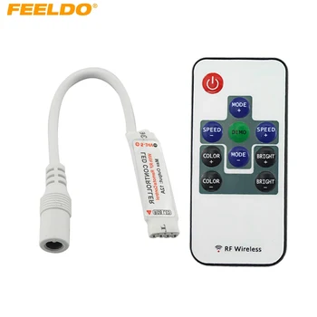 FEELDO 5Set Car Mini RF RGB valdiklis Belaidis LED šviesos nuotolinio valdymo pultas, skirtas RGB 5050 / 3528 LED žibintų juostoms