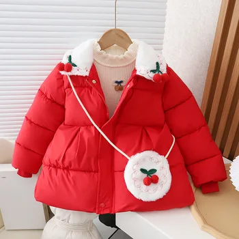 Girls Coat Jacket Cotton Windbreak Snowboy 2023 Minkštas žiemos rudens plius dydžio drabužis Vaikiški drabužiai