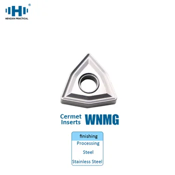 HENGXIN 10vnt rinkinys Karbido kermeto įdėklai WNMG080404 WNMG TC keraminio plieno CNC ašmenys gali pjauti plieno šulinių tekinimo staklių pjovimo įrankius