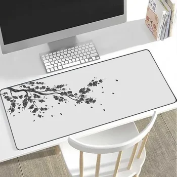 japoniško stiliaus žaidimų pelės kilimėlis Rožinis Sakura pelės kilimėlis Juoda balta XXL didelis stalo kilimėlis Torii Art Pelės kilimėliai Kilimėliai nešiojamųjų kompiuterių žaidėjams
