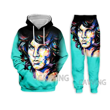 Jim Morrison 3D Printed Casual Hoodies Džemperis su gobtuvu Kelnės Bėgiojimo kelnės Kelnės Kostiumas Drabužiai Moterys/ Vyrai Rinkiniai H01