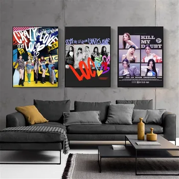 Kpop Group I-Itzy Korėjos merginų dainininkės plakatas Kraft Club baro popierius Vintažinis sienų meno tapyba Miegamojo studija Sienų tapyba Lipdukai