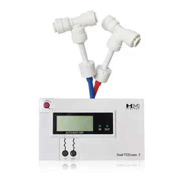 KR Komercinis dvigubas linijinis TDS monitorius Skaitmeninis vandens kokybės testeris TDS matuoklis IN/OUT vandens kokybės monitorius 0-9990PPM DM-2