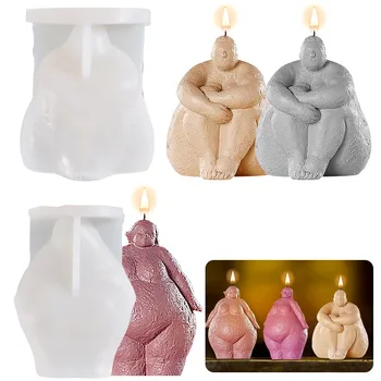 Kūrybinis 3D žmogaus formos silikoninės žvakės formos figūrėlė Namų dekoras 