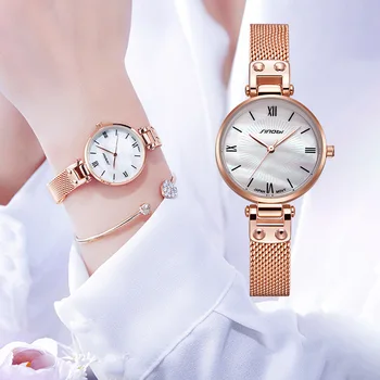 Laikrodis moteriškas laikrodis asmenybė mada paprastas dalykinis neperšlampamas tinklinis diržas moteriškas laikrodis 9818