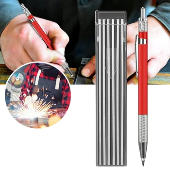 Litavimo rašikliai su 12 sidabro dryžių Užpildo mechaninį pieštuką Metaliniai suvirinimo žymekliai vamzdžių suvirintojo konstrukcijai Medienos apdirbimas