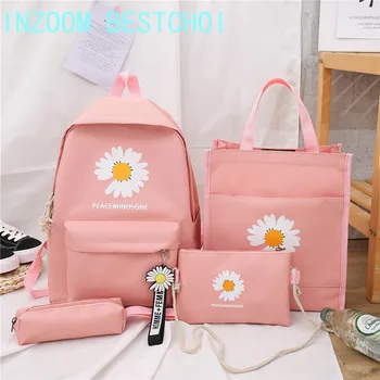 Little Daisy Canvas School Bag Female Korean Version of The New Campus Backpack Male Outdoor Travel Ruckpack Mochila Mujer