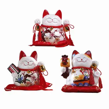 Lucky Cat Piggy Bank Kačių figūrėlės taupantis puodas Jar Feng Shui dekoras verslui Vaikų atidarymas Namų dekoravimas Turtas Namų ruoša