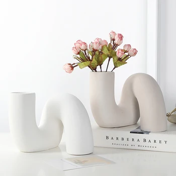 Meno vaza Keramikos hidroponinė vazos gėlių kompozicija Kūrybinis namų dekoras Darbastalio papuošalai Sodo dekoravimas