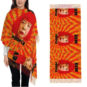 Moteriškas kutas Šalikas Eew People Humoras Didelė minkšta šilta skara ir apvynioti Yayoi Kusama kasdien dėvėti kašmyro šaliką
