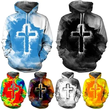 New Fashion 3D Print Christian Casual Long Sleeves Hoodies Men Women Spring Autumn Oversized Pullovers Sweatshirts Ropa Hombre