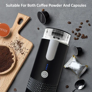 Nešiojamas lengvas kavos virimo aparatas Mažas espreso kavos aparatas 170 ml belaidis kelioninis kavos virimo aparatas automobiliui lauke
