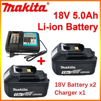 Originali Makita ličio jonų įkraunama baterija 18V 5000mAh 18V gręžimo pakaitinės baterijos BL1860 BL1830 BL1850 BL1860B