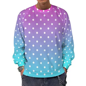 Polka Dot Casual Hoodies Vyriški gradiento atspaudai Kawaii džemperis su gobtuvu Žieminiai viršutiniai drabužiai Grafiniai megztiniai Oversized drabužiai