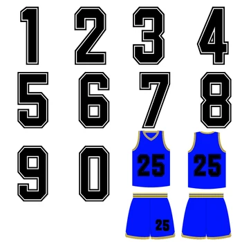 Pritaikyti skaičiai marškinėliams Atletiški drabužiai DTF pervedimai paruošti paspausti Šilumos perdavimas Spausdinimo lygintuvas ant perkėlimo drabužiams