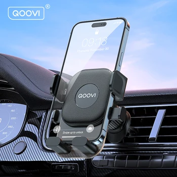 QOOVI automobilinis telefono laikiklis Oro ventiliacijos spaustuko stovas Automatinis užraktas Gravitacija Išmaniojo telefono laikiklis GPS palaikymas iPhone 15 Samsung S23 Xiaomi Redmi